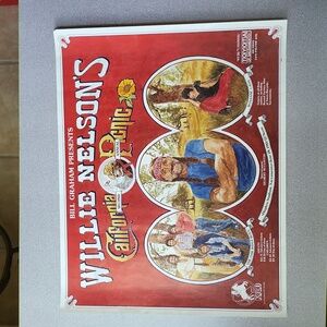 Willie Nelson second annual California picnic poster 1981 Sacramento Concert